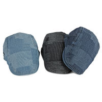 Vintage ล้าง Denim Berets หมวกผู้ชายผู้หญิงฤดูร้อนฤดูใบไม้ร่วง Peaked หมวกแบนศิลปิน Duckbill หมวก Casual Herringbone Newsboy หมวก