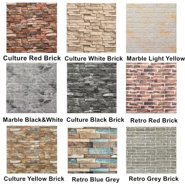 1pcs 35*30cm Wallpaper Brick 3d Wall Sticker Foam Self Adhesive