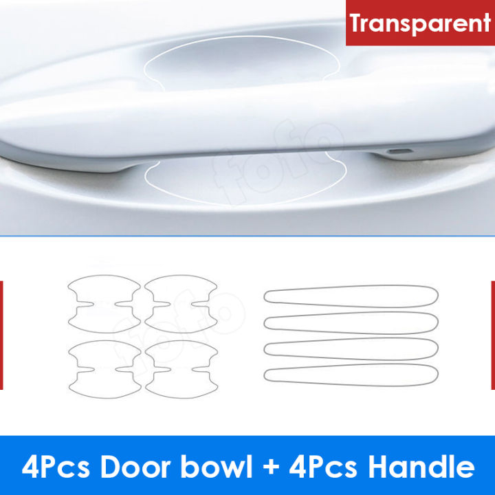 ฟิล์มกันรอยเบ้าประตูรถ-tpu-อเนกประสงค์-ฟิล์มกันรอยติดบริเวณเบ้าประตูรถยนต์ฟิล์มกันรอยกันกระแทกมือจับประตูรถยนต์สติกเกอร์ฟิล์มติดแฮนด์รถใช้ได้กับรุ่น-toyota-ทุกรุ่นจำนวน8ชิ้น