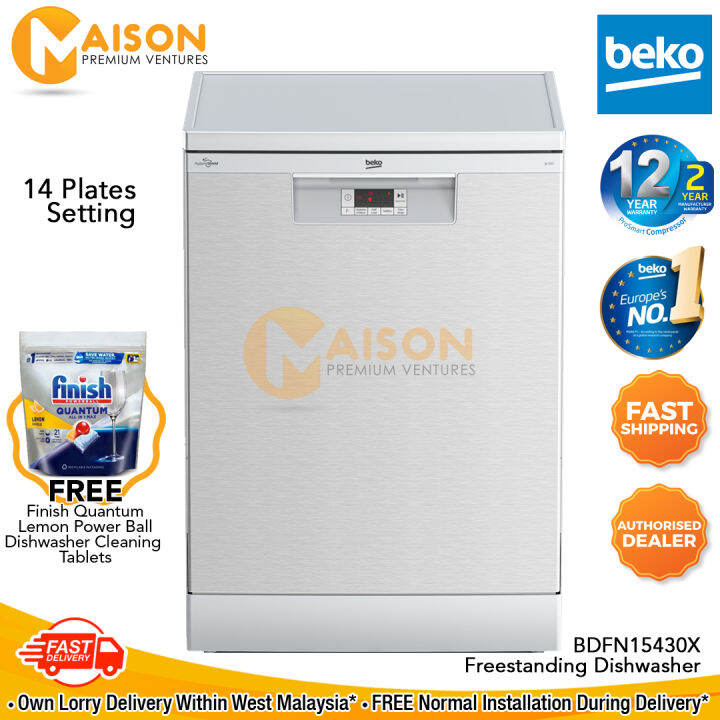 Beko Dishwasher BDFN15430X (Made in Europe) Lazada