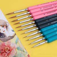 11Pcs Painted Thin Hook Line Pens Set Watercolor Detail Drawing Pen Art Supplies Brush Hand Painting Supplies Artist Brushes Tools