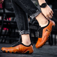 Brand Mens Casual Shoes High Quality Leather Mens Shoes Handmade Comfortable Loafers Non-slip Men Driving Shoes Flats Shoes