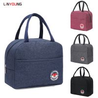 Linyoung Portable Lunch Bag Kitchen Insulated Bento Bag Cartoon Fox Logo Waterproof Oxford Cloth and Aluminum Film Insulation Cooler Bag Keep Warm Col