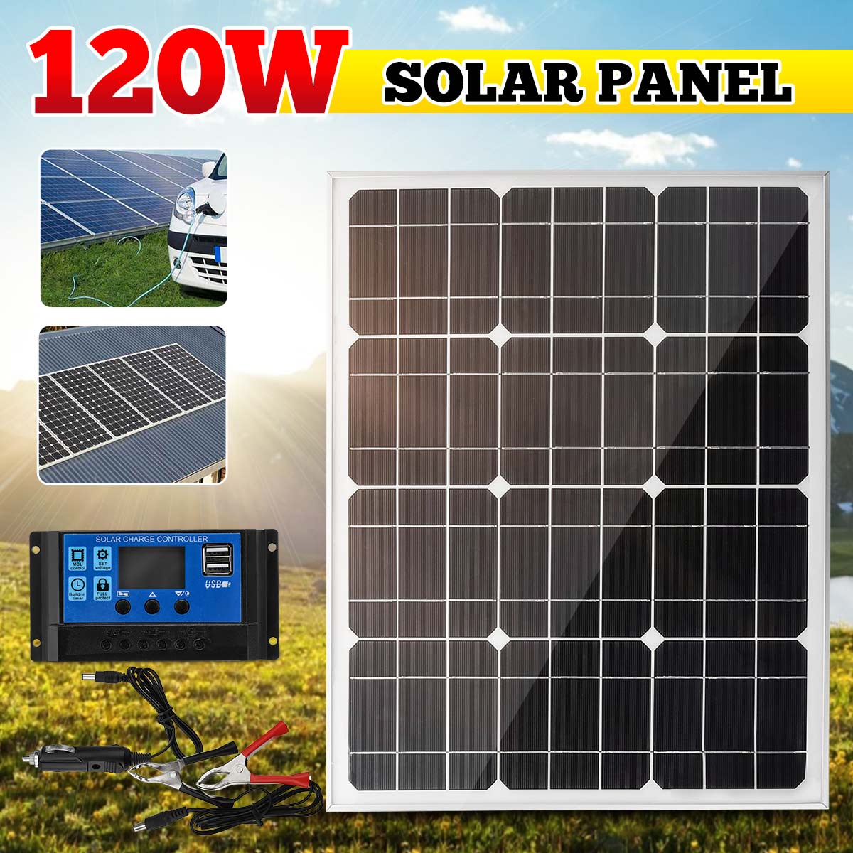 60W/100W/120W Solar Panel Solar Module Charger For Caravan/Camping Solar Panel 