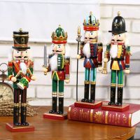 【A HOT】1Pcs 30CmNutcracker Solider FigurePuppet Doll Handcraft For Kid New Year GiftsHomeDecoration