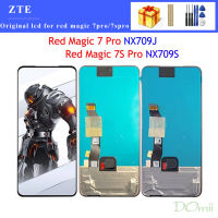 Amoled ของแท้6.8นิ้วสำหรับ ZTE Nubia Red Magic 7 Pro NX709J 7S Pro NX709S หน้าจอ LCD อะไหล่สัมผัสทำให้เป็นดิจิทัลประกอบ