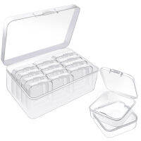 [Duola] 15ชิ้นกล่องเก็บพลาสติก Mini CLEAR Plastic Storage mixed RECTANGULAR