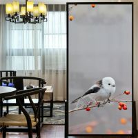 No Glue Static Cling Privacy Windows Film Translucence Decorative  Bird Stained  Glass Window Stickers  Window Tint Window Sticker and Films