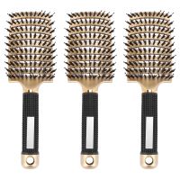 Boar Bristle Hair Brush-Curved And Vented Detangling Hair Brush For Women Long,Thick,Thin Curly Hair Vent Brush Gift Kit