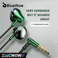 BlueWow A3 3.5มิลลิเมตรหูฟังแบบมีสายเสียงไฮไฟในหูหูฟังพร้อมไมโครโฟนหูฟังกีฬาชุดหูฟังเกมสำหรับโทรศัพท์สมาร์ท Xiaomi หัวเว่ย