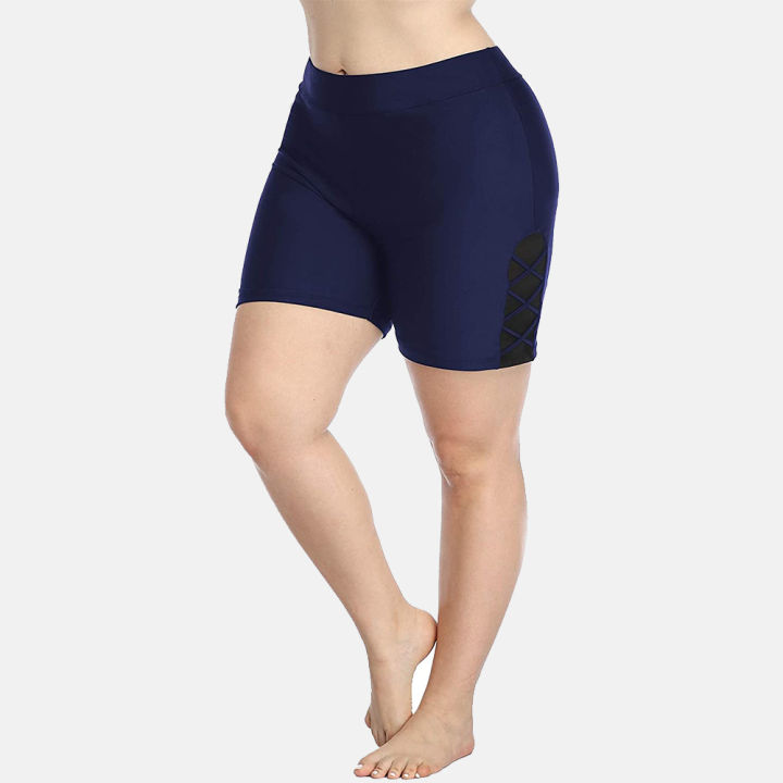 attraco-plus-size-swim-shorts-for-women-swimming-boyleg-board-shorts-swimwear-bottoms-lined