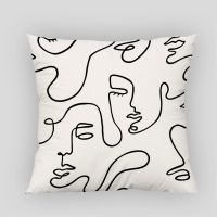 (All inventory) Facial Art Pillow Case Customized Square Pillow Case 35X35 Size 45x45, 45X45cm Support free customization. Double sided printing design for pillows)