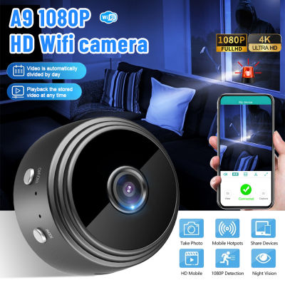 กล้อง A9 Wifi ไร้สายระบบ HD ขนาดเล็กระบบกล้องวงจรปิดการมองเห็นได้ในเวลากลางคืนที่แท้จริงของ Abaaba 1080P ความปลอดภัยในบ้านไร้สาย