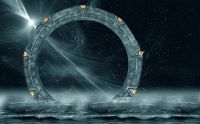 Stargate In The Ocean Art Film พิมพ์โปสเตอร์ผ้าไหมของตกแต่งผนังบ้าน24X36นิ้ว0726