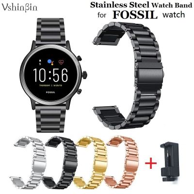 20mm 22mm Smart Watch Stainless Steel Band for Fossil Gen 6/5/5E/4/3 Carlyle/Garrett/Julianna/Carlyle/Venture Metal Straps Nails  Screws Fasteners