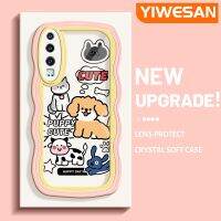 YIWESAN เคสสำหรับ Huawei P30 P30 Pro P30 Lite เคสลายการ์ตูนน่ารักสำหรับลูกสุนัขแฟชั่นขอบเป็นลอนเคสโทรศัพท์แบบใสดีไซน์ใหม่เคสป้องกันซิลิโคนเคสโปร่งใสกันกระแทกเลนส์กล้องถ่ายรูปที่สร้างสรรค์