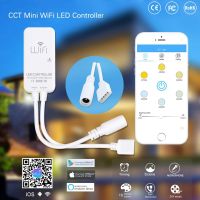 Mini Wifi APP แถบไฟ LED Controller สำหรับ3528 5050สี RGB RGBW RGBCCT Alexa Voice LED ริ้วสายไฟ Controller DC9V-24V