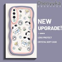 เคส Chenyyyka สำหรับ Huawei P30 P30 Pro P30 Lite เคสลายการ์ตูนลูกสุนัขน่ารักแฟชั่นขอบครีมเคสโทรศัพท์โปร่งใสเก๋ไก๋ป้องกันเลนส์กล้องกันกระแทกเคสซิลิโคนอ่อนชัดเจน