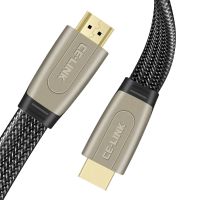 Kabel HDMI datar 4K 60Hz kawat HDMI 2.0 kepang pendek colokan logam HDR untuk HDMI 2.0 sakelar Splitter PS5 Xbox seri X