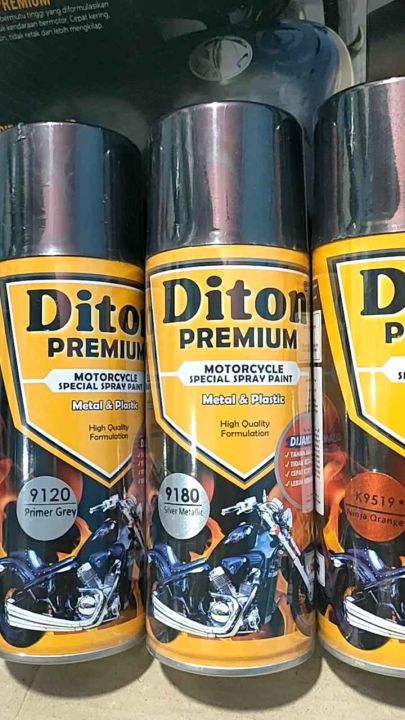 Pilok Cat Diton Premium Paket Lengkap 4 Kaleng 400cc Ninja Orange Oren Ninja 9519 9120 9180 9128 1379