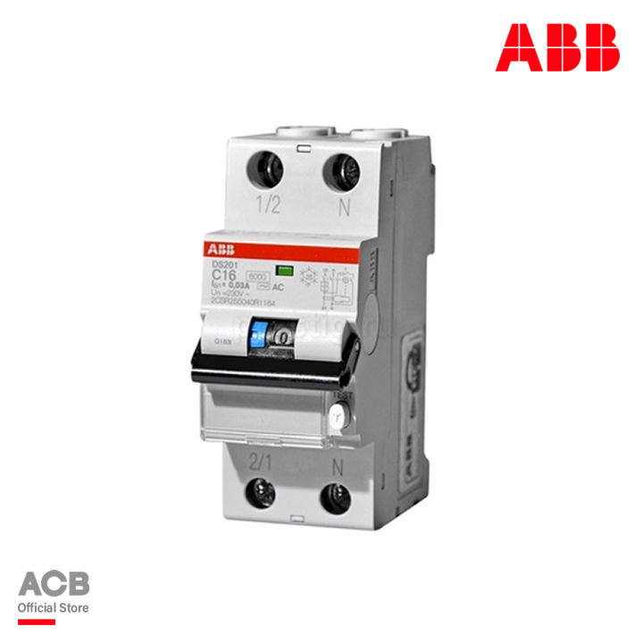 abb-ds201-c10-ac30-circuit-breaker-with-overload-protection-rcbo-type-ac-1p-n-10a-6ka-30ma-240v-2csr255040r1104