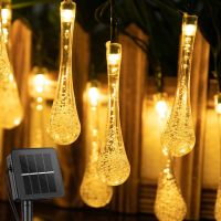 Outdoor Led Lights Garlands Solar Powered Waterproof Sunlight 8 Mode Decorative Water Droplets Lamp String For Garden Decoration