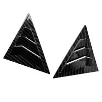 1Pair Car Rear Window Louver Cover Trim Sticker for Kiia Forte 2009-2018 Side Shutter Vent Scoop ABS Carbon Fiber