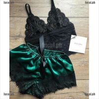 【lucai^COD】2PCS Womens Lace Sleepwear Lingerie Tops Shorts Set Babydoll Pajamas Nightwear