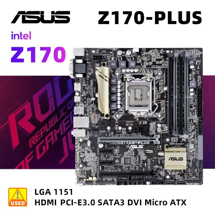 lga-1151ชุดเมนบอร์ด-z170m-plus-asus-i7-6700ซีพียูชุดเมนบอร์ด-intel-z170-ddr4-64gb-pci-e-3-0-m-2-6-sata-3-usb3-1micro-atx