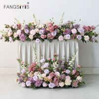 Luxury Custom Artificial Floor Wedding Backdrop Decor Garland Flower Arrangement Table Runner Rarty Event Birthday Flower Row Artificial Flowers  Plan