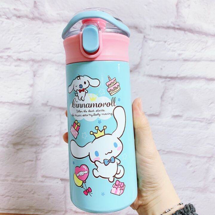 cai-cai-carebears-500ml-กระติกน้ำเก็บอุณหภูมิ-รูปแบบการ์ตูน-304-สแตนเลส-มีหลอดดูด