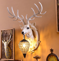 ?Dream Best? Nordic Creative Lucky Deer Wall Lamp Home Living room Bedroom Hotel Staircase Entrance Lighting Personalized Animal Wall decorative Lights 41x61cm