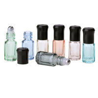 50pcslot 3ml Empty Mini Glass roll on bottles for essential oils Refillable perfume bottle deodorant containers with black lid