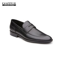 DAPPER รองเท้าหนังทำงานแบบสวม Classic Penny Loafers สีดำ