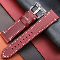 Vintage Genuine Leather Watchbands 20mm 22mm 24mm Women Men Oil Wax Cowhide Watch Band Strap Accessories