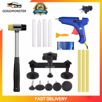 【กรุงเทพมหานครสต็อกพร้อม】Paintless Dent Repair Tools Kit,Slide Hammer 2 in 1 T-Bar Tool with Hot Melt Glue Gun Glue Stick for Auto Body Dent Repair