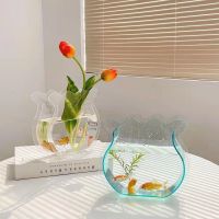 Wind Acrylic Vase Fish Tank Transparent High value Flower Arrangement Water Ornaments Living Room Can Not Be Broken Vase