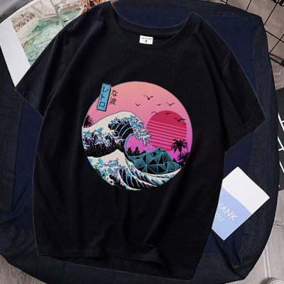Summer Men Women T-shirts Fashion Harajuku T Shirt Sea Wave Casual Oversize Print Tshirt Graphic Streetwear Tops Female Clothes