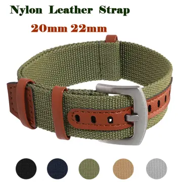 Nylon Watch Band / Strap Linen & Navy | Nylon Nato Style | Barton