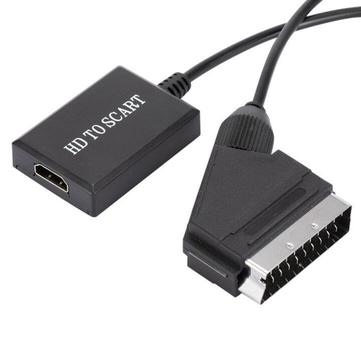 แบบพกพาที่รองรับ-hdmi-เพื่อแปลง-scart-720p-1080p-อะแดปเตอร์เสียงวิดีโอ