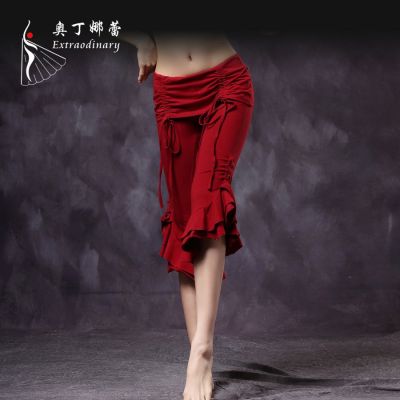﹉ Odina Leis New Belly Dance Clothing Practice Pants Cotton Cropped Dance Pants ATS Tribal Wind Practice Pants