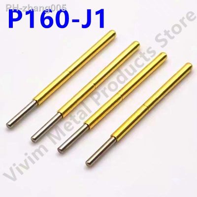 100PCS P160-J1 Spring Test Probe Test Pin P160-J Metal Brass Pogo Pin Sleeve Length 23.6mm Pin Head Dia 0.99mm Probe Dia 1.36mm