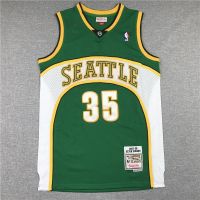 เสื้อคุณภาพสูง เสื้อกีฬาบาสเก็ตบอล ลายทีม BKB NBA Supersonics Durant GREEN สไตล์เรโทร คลาสสิก พลัสไซซ์ สําหรับผู้ชาย และผู้หญิง