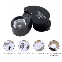 40X Jewelers Loupe Magnifier with Folding Magnifying Glass Illuminated Coin Jewelry