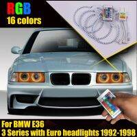 ชุดไฟ Led สำหรับ Bmw E36 3ชุดพร้อมไฟหน้า1992 1998ชุดแหวนเฮโลไฟหน้า Rgb เลื่อนเปลี่ยนสีได้หลายสี