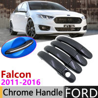 Black Carbon Fiber Door Handle Cover for Ford Falcon FG FGX G6E XR6 XR8 XT 2011~2016 Car Accessories Stickers Trim Set Chrome