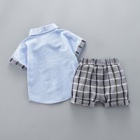 [spot] 1978 childrens Tie Shirt Short Sleeve 2019 new boys fashion short sleeve shorts two piece set