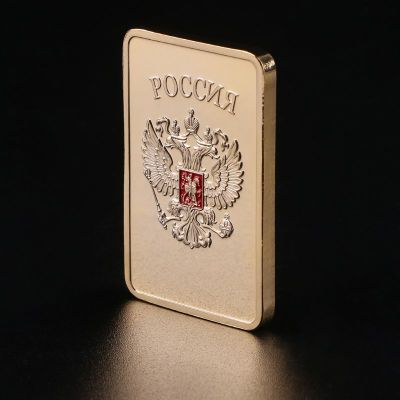 YH-KTSF เหรียญที่ระลึกบาร์แท่งชุบทองสัญลักษณ์ประจำชาติสหภาพโซเวียตแบบดั้งเดิม