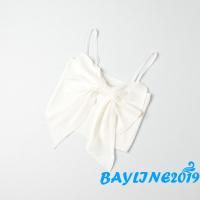 BAY-Women’s Fashion Solid Color Camisole Summer y V-neck Bowknot Exposed Navel Suspender Tops