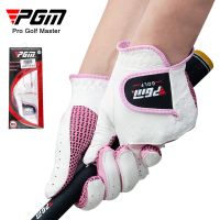 ℗☸ PGM Golf Gloves Anti slip Real Leather Protective Finger Training Breathable Ladies Sport Wear 1 Pair Right Left Hand ST007